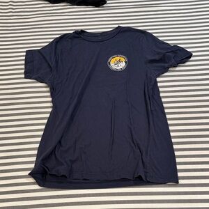 Navy Graphic Pocket Tee with Yellow Accent